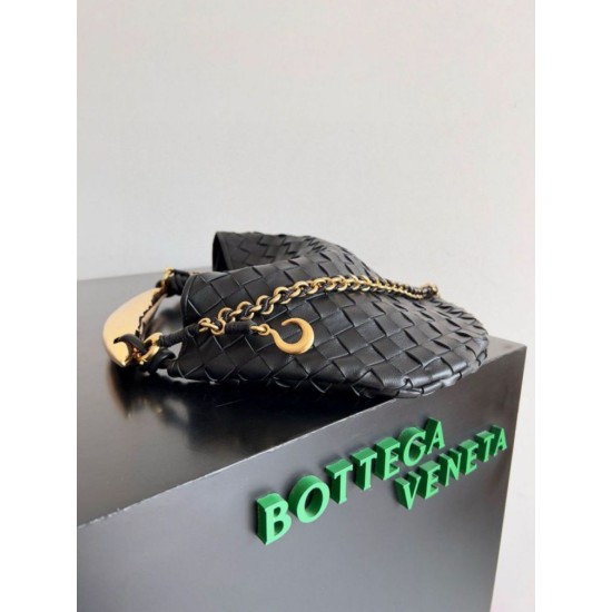 Bottega Veneta Sardine Piccola Borsa con Catena Nero Agnello Replica Replica Perfette Bottega Veneta Sardine Piccola Borsa con Catena Nero Agnello imitazioni