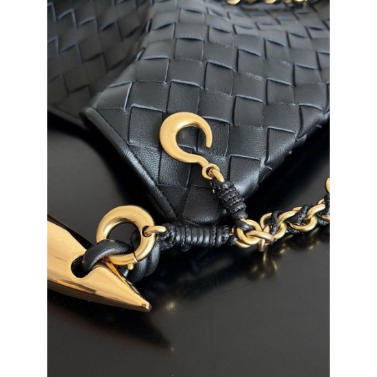 Bottega Veneta Sardine Piccola Borsa con Catena Nero Agnello Replica Replica Perfette Bottega Veneta Sardine Piccola Borsa con Catena Nero Agnello imitazioni