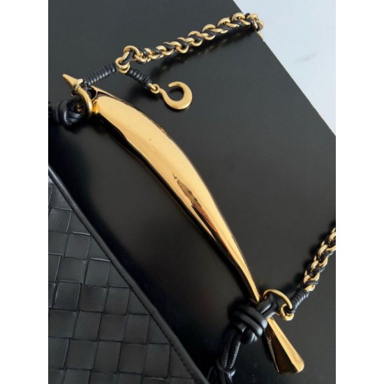Bottega Veneta Sardine Piccola Borsa con Catena Nero Agnello Replica Replica Perfette Bottega Veneta Sardine Piccola Borsa con Catena Nero Agnello imitazioni
