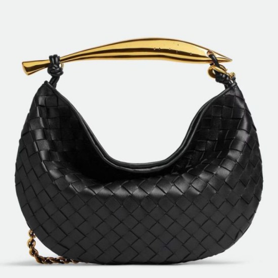 Bottega Veneta Sardine Piccola Borsa con Catena Nero Agnello Replica Replica Perfette Bottega Veneta Sardine Piccola Borsa con Catena Nero Agnello imitazioni