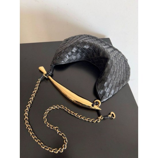 Bottega Veneta Sardine Piccola Borsa con Catena Nero Agnello Replica Replica Perfette Bottega Veneta Sardine Piccola Borsa con Catena Nero Agnello imitazioni