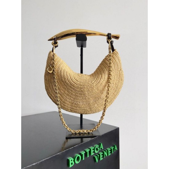 Borsa piccola Sardine di Bottega Veneta con catena rafia naturale Replica Replica Perfette Borsa piccola Sardine di Bottega Veneta con catena rafia naturale imitazioni