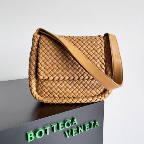 Borsa piccola Bottega Veneta Cobble Caramello Intrecciato Replica Replica Perfette Borsa piccola Bottega Veneta Cobble Caramello Intrecciato imitazioni