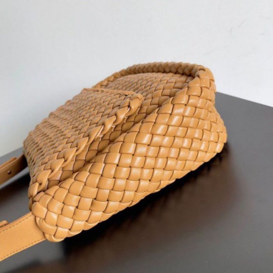 Borsa piccola Bottega Veneta Cobble Caramello Intrecciato Replica Replica Perfette Borsa piccola Bottega Veneta Cobble Caramello Intrecciato imitazioni