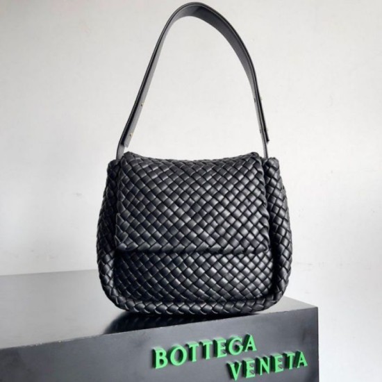 Replica Perfette Imitazioni borse griffate piccola Bottega Veneta Cobble Intrecciato nero imitazioni