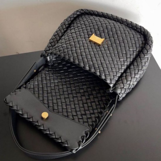 Replica Perfette Imitazioni borse griffate piccola Bottega Veneta Cobble Intrecciato nero imitazioni
