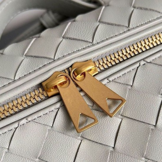 Replica Perfette Bottega Veneta Bang Bang Vanity Case Avorio Intrecciato imitazioni
