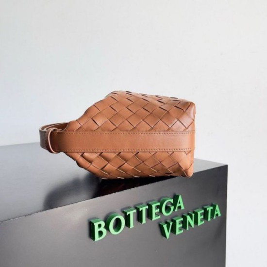Borsa Replica Bottega Veneta Mini Wallace vitello intrecciata marrone qualità specchio Replica Perfette Borsa 1:1 Bottega Veneta Mini Wallace vitello intrecciata marrone imitazioni