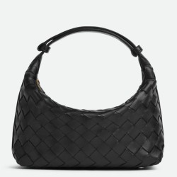 Replica Perfette Bora Pari Bottega Veneta Mini Wallace vitello intrecciata nera imitazioni