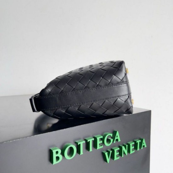 Replica Perfette Bora Pari Bottega Veneta Mini Wallace vitello intrecciata nera imitazioni