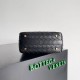 Replica Perfette Bora Pari Bottega Veneta Mini Wallace vitello intrecciata nera imitazioni