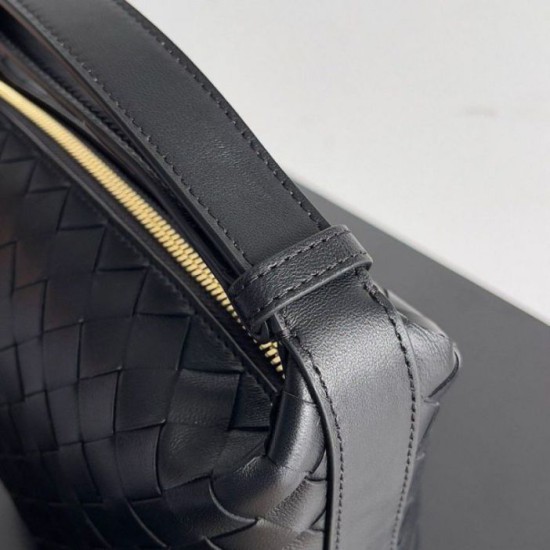 Replica Perfette Bora Pari Bottega Veneta Mini Wallace vitello intrecciata nera imitazioni