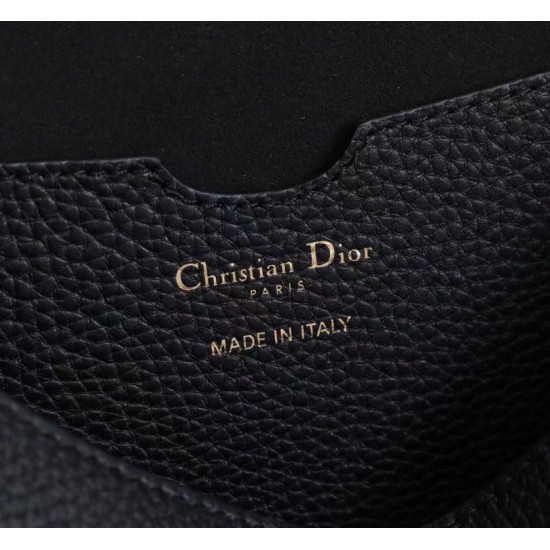 Replica borse griffate grande Dior Bobby vitello martellata nera Riproduzione Fedele Imitazioni borse griffate grande Dior Bobby vitello martellata nera imitazioni