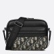 Replica Dior Borsa a tracolla con cerniera Mini Rider 2.0 beige obliquo con pelle nera Riproduzione Fedele Dior Borsa a tracolla con cerniera Mini Rider 2.0 beige obliquo con pelle nera imitazioni