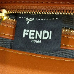 Replica Borsa media Baguette Fendi nappa FF marrone Riproduzione Fedele Borsa media Baguette Fendi nappa FF marrone imitazioni