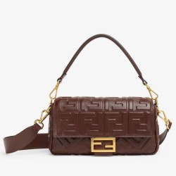 Riproduzione Fedele Bora Pari replica media Fendi Baguette nappa bordeaux FF imitazioni