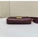 Riproduzione Fedele Bora Pari replica media Fendi Baguette nappa bordeaux FF imitazioni
