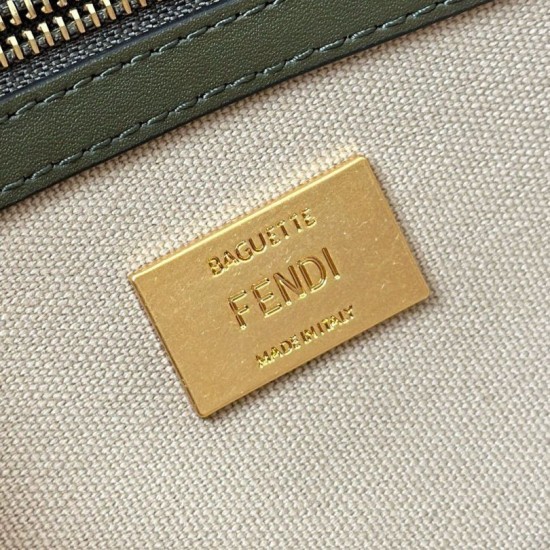 Replica Borsa media Baguette Fendi tela con ricamo FF multicolore Replica Perfetta Borsa media Baguette Fendi tela con ricamo FF multicolore imitazioni