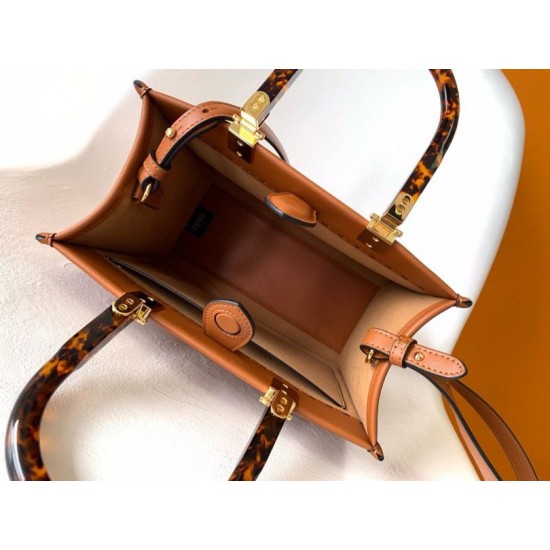 Replica Borsa tote piccola Fendi Sunshine marrone vitello Riproduzione Fedele Borsa tote piccola Fendi Sunshine marrone vitello imitazioni