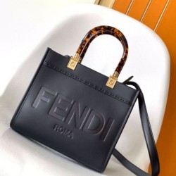 Replica Bora Pari tote piccola Fendi Sunshine vitello nera Riproduzione Fedele Bora Pari replica tote piccola Fendi Sunshine vitello nera imitazioni