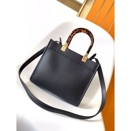 Replica Bora Pari tote piccola Fendi Sunshine vitello nera Riproduzione Fedele Bora Pari replica tote piccola Fendi Sunshine vitello nera imitazioni