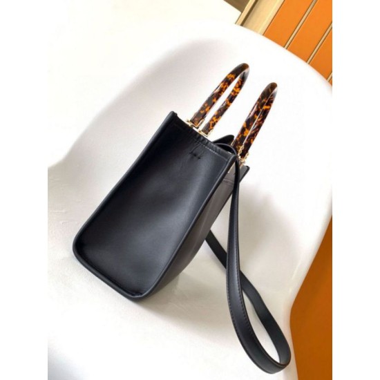 Replica Bora Pari tote piccola Fendi Sunshine vitello nera Riproduzione Fedele Bora Pari replica tote piccola Fendi Sunshine vitello nera imitazioni