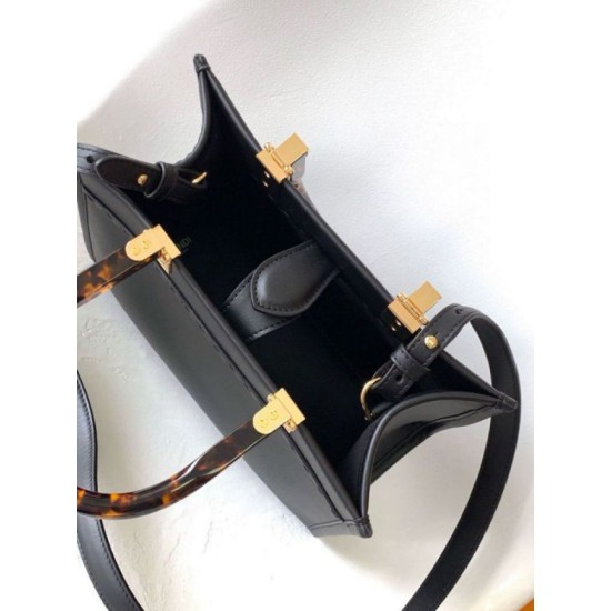 Replica Bora Pari tote piccola Fendi Sunshine vitello nera Riproduzione Fedele Bora Pari replica tote piccola Fendi Sunshine vitello nera imitazioni