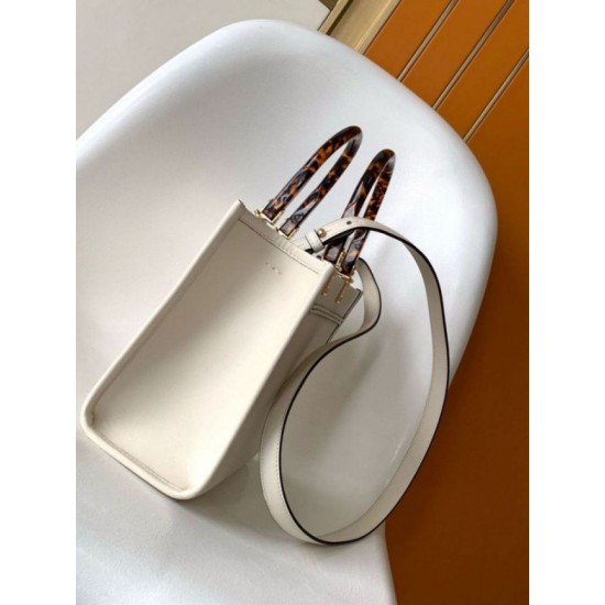 Replica Borsa tote piccola Fendi Sunshine vitello bianca Riproduzione Fedele Borsa tote piccola Fendi Sunshine vitello bianca imitazioni