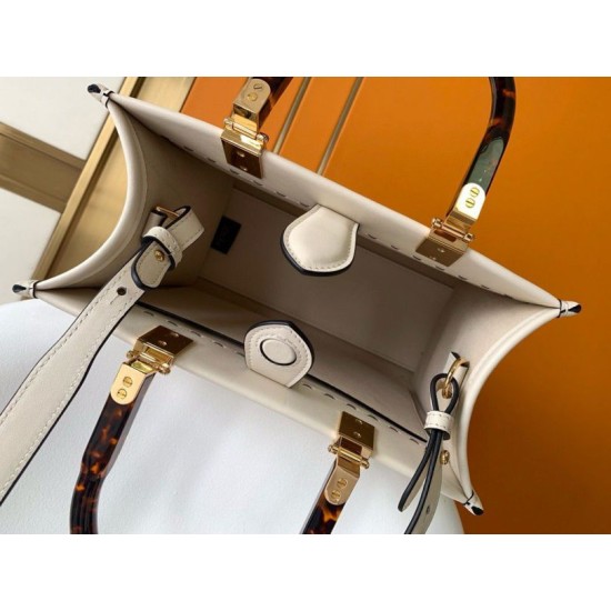 Replica Borsa tote piccola Fendi Sunshine vitello bianca Riproduzione Fedele Borsa tote piccola Fendi Sunshine vitello bianca imitazioni