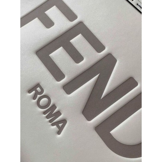 Replica Borsa tote piccola Fendi Sunshine vitello bianca Riproduzione Fedele Borsa tote piccola Fendi Sunshine vitello bianca imitazioni