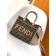 Replica Borse tote piccola Fendi Sunshine tessuto jacquard FF marrone Riproduzione Fedele Borse Replica tote piccola Fendi Sunshine tessuto jacquard FF marrone imitazioni