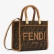 Replica Borse tote piccola Fendi Sunshine tessuto jacquard FF marrone Riproduzione Fedele Borse Replica tote piccola Fendi Sunshine tessuto jacquard FF marrone imitazioni