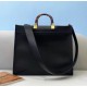 Replica Fendi Sunshine Medium Shopper Borsa vitello nera Riproduzione Fedele Fendi Sunshine Medium Shopper Borsa vitello nera imitazioni