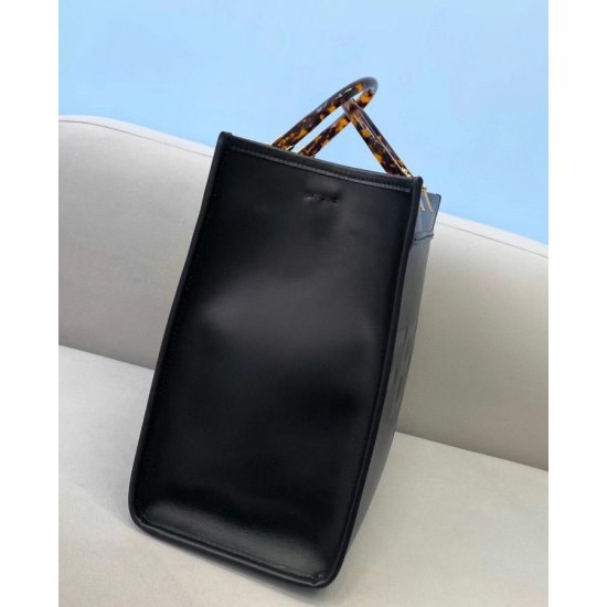 Replica Fendi Sunshine Medium Shopper Borsa vitello nera Riproduzione Fedele Fendi Sunshine Medium Shopper Borsa vitello nera imitazioni