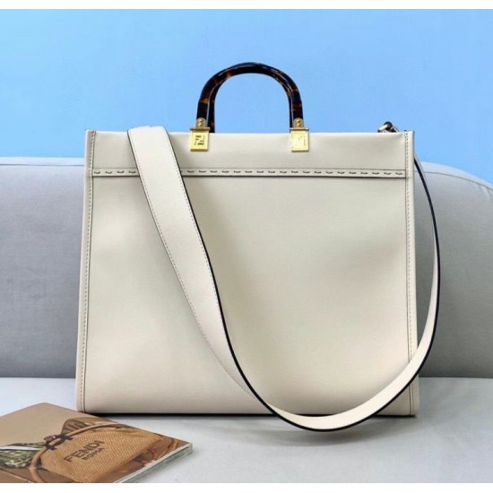 Replica Fendi Sunshine Medium Shopper Borse vitello bianca Riproduzione Fedele Fendi Sunshine Medium Shopper Borse Replica vitello bianca imitazioni