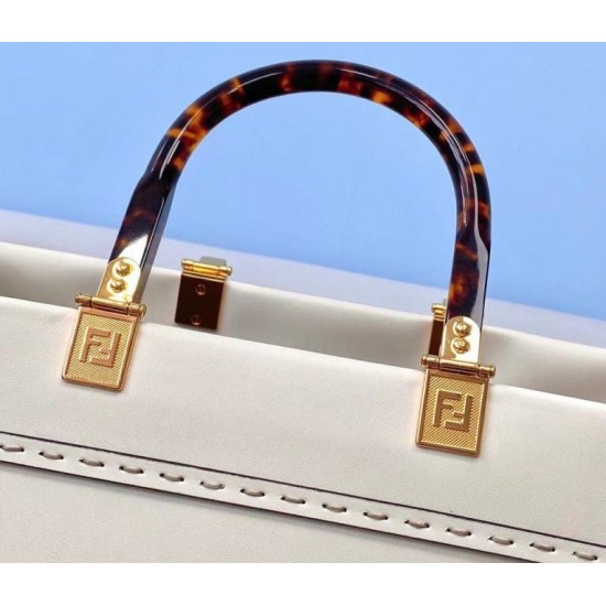 Replica Fendi Sunshine Medium Shopper Borse vitello bianca Riproduzione Fedele Fendi Sunshine Medium Shopper Borse Replica vitello bianca imitazioni