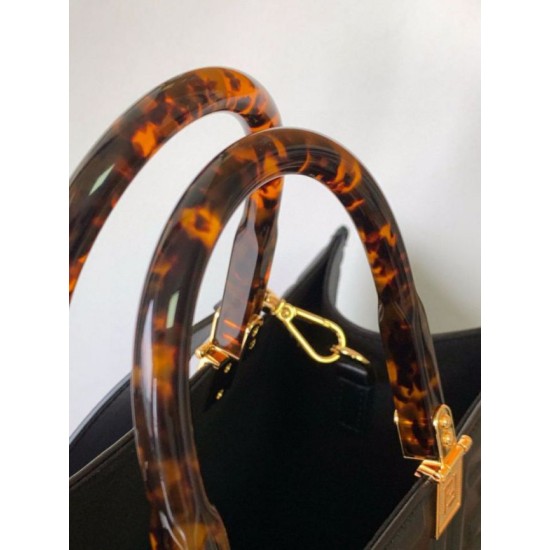 Replica Borsa tote media Fendi Sunshine vitello FF nera Riproduzione Fedele Borsa tote media Fendi Sunshine vitello FF nera imitazioni