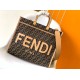 Replica Borse tote media Fendi Sunshine tessuto jacquard FF marrone Riproduzione Fedele Borse Replica tote media Fendi Sunshine tessuto jacquard FF marrone imitazioni