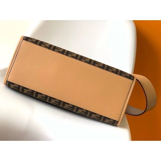 Replica Borse tote media Fendi Sunshine tessuto jacquard FF marrone Riproduzione Fedele Borse Replica tote media Fendi Sunshine tessuto jacquard FF marrone imitazioni