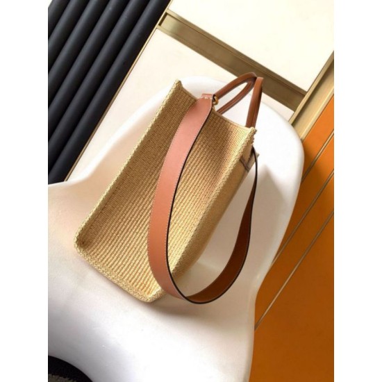 Replica Bora Pari tote media Fendi Sunshine paglia naturale Riproduzione Fedele Bora Pari replica tote media Fendi Sunshine paglia naturale imitazioni