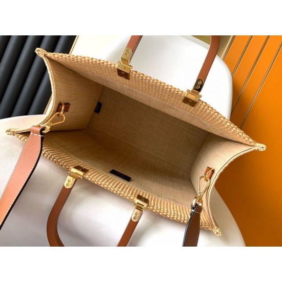 Replica Bora Pari tote media Fendi Sunshine paglia naturale Riproduzione Fedele Bora Pari replica tote media Fendi Sunshine paglia naturale imitazioni
