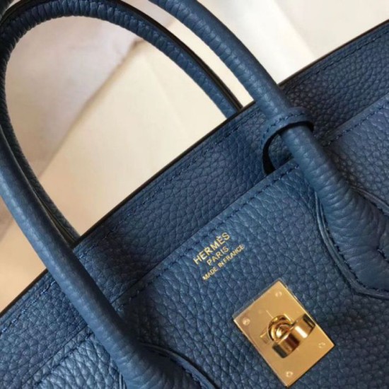 Borsa Hermes Birkin 25cm blu agata Clemence Replica Replica Perfette Borsa Hermes Birkin 25cm blu agata Clemence imitazioni