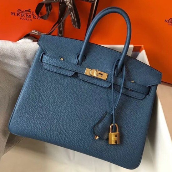 Borsa Hermes Birkin 25cm blu agata Clemence Replica Replica Perfette Borsa Hermes Birkin 25cm blu agata Clemence imitazioni