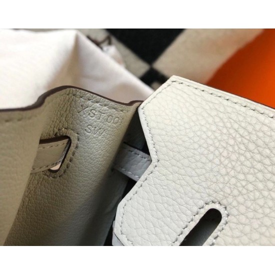 Hermes Pearl Grey Clemence Birkin 30cm Bora Pari replica GHW qualità specchio Replica Perfette Hermes Pearl Grey Clemence Birkin 30cm Bora Pari GHW imitazioni