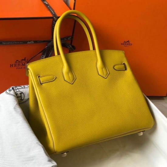 Hermes Birkin 30cm Borsa Gialla Clemence Replica Replica Perfette Hermes Birkin 30cm Borsa Gialla Clemence imitazioni