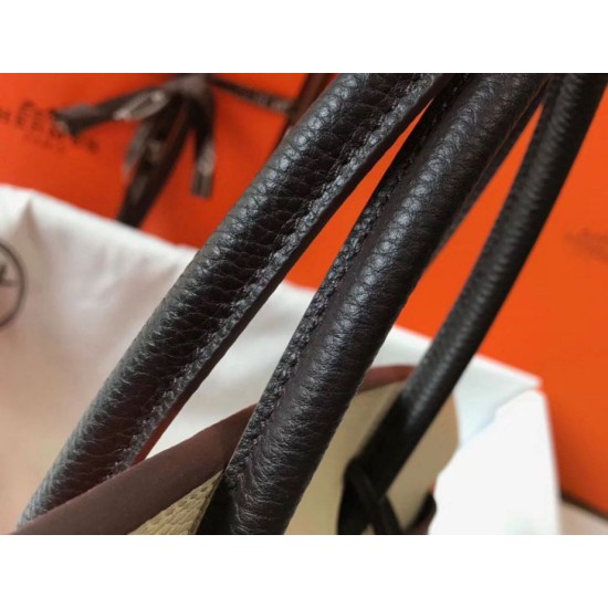 Hermes Birkin Tri-Color 35cm Borsa Arancione/Bianco/Nero Clemence Replica Replica Perfette Hermes Birkin Tri-Color 35cm Borsa Arancione/Bianco/Nero Clemence imitazioni