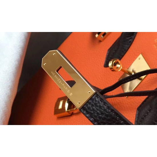 Hermes Birkin Tri-Color 35cm Borsa Arancione/Bianco/Nero Clemence Replica Replica Perfette Hermes Birkin Tri-Color 35cm Borsa Arancione/Bianco/Nero Clemence imitazioni