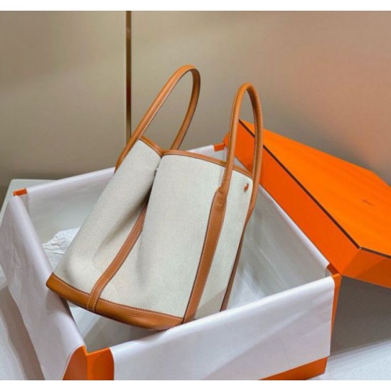 Hermes Garden Party 36cm Borsa Replica Toile e Oro qualità specchio Replica Perfette Hermes Garden Party 36cm Borsa 1:1 Toile e Oro imitazioni