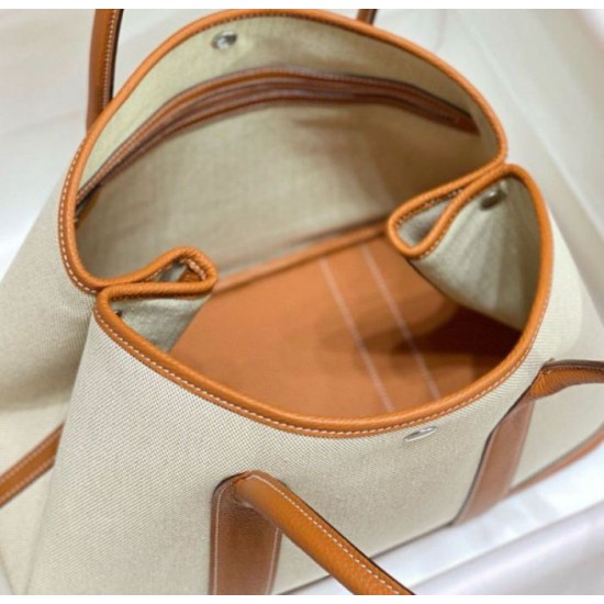 Hermes Garden Party 36cm Borsa Replica Toile e Oro qualità specchio Replica Perfette Hermes Garden Party 36cm Borsa 1:1 Toile e Oro imitazioni