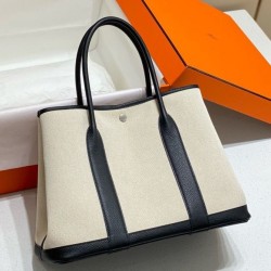 Replica Perfette Hermes Garden Party 36cm Borse Imitazioni Toile e Nero imitazioni